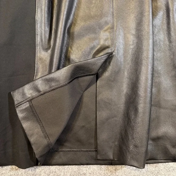 Spanx‎ Womens Leather-Like Combo Fitted Sheath Dress Size 1X Luxe Black NWOT - Picture 4 of 9